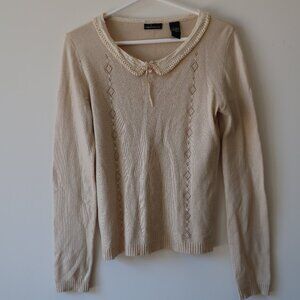 Creme Sweater with Stitching